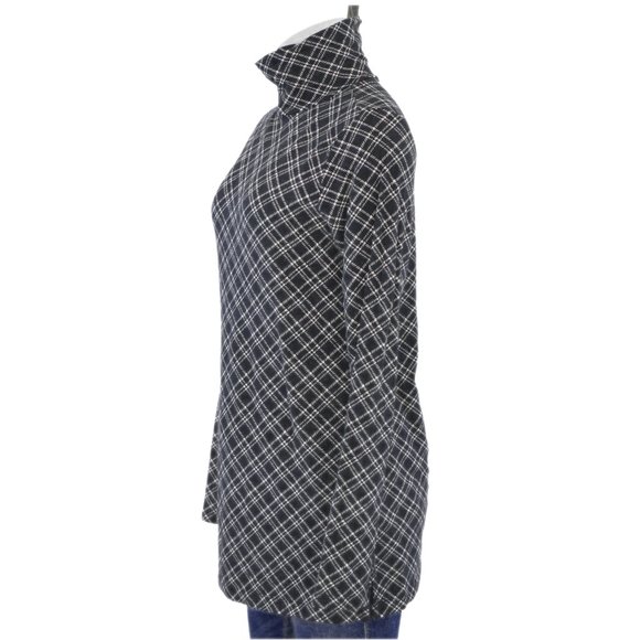 Lands' End Black & Cream Lattice Turtle Neck (XS) - Picture 2 of 3